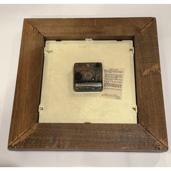 Vintage 1980s Sunbeam Quartz Wall Clock Wood Glass Made In Hackensack, NJ Works - Picture 8 of 8